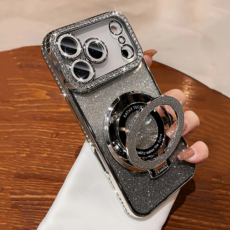 Shiny Rhinestone Fashion Stand Phone Case with Mobile Holder