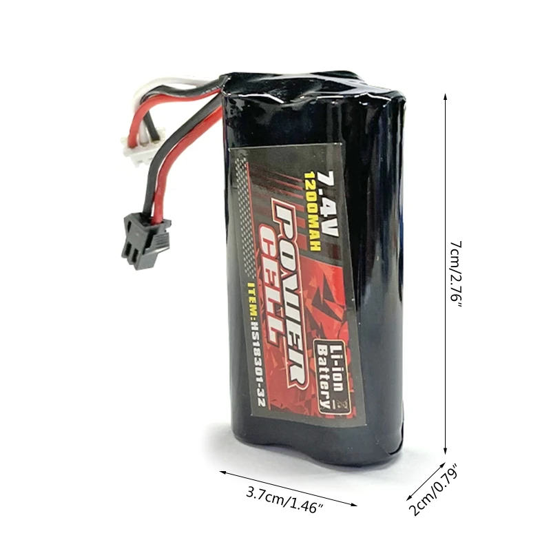 7.4V 1200mAh RC Li-ion Battery Set for w/ USB Cable Wire Durable Wire Large Capacity Battery for HS18311 1/10 R/C Racing 5