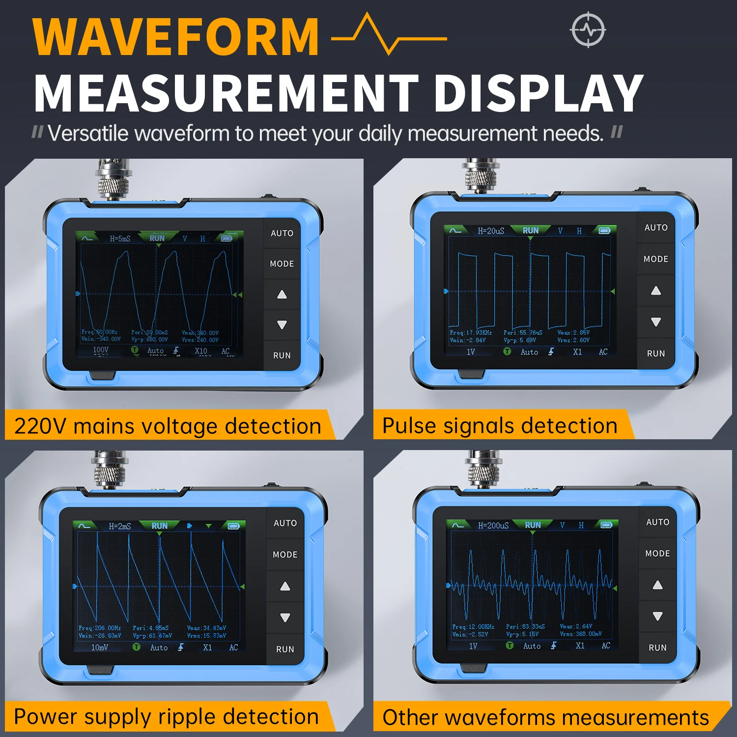 FNIRSI DSO510 10MHz Mini Handheld Digital 2in1 Oscilloscope Signal Generator 48MS/s Sampling Rate Electronics Reparie Tools