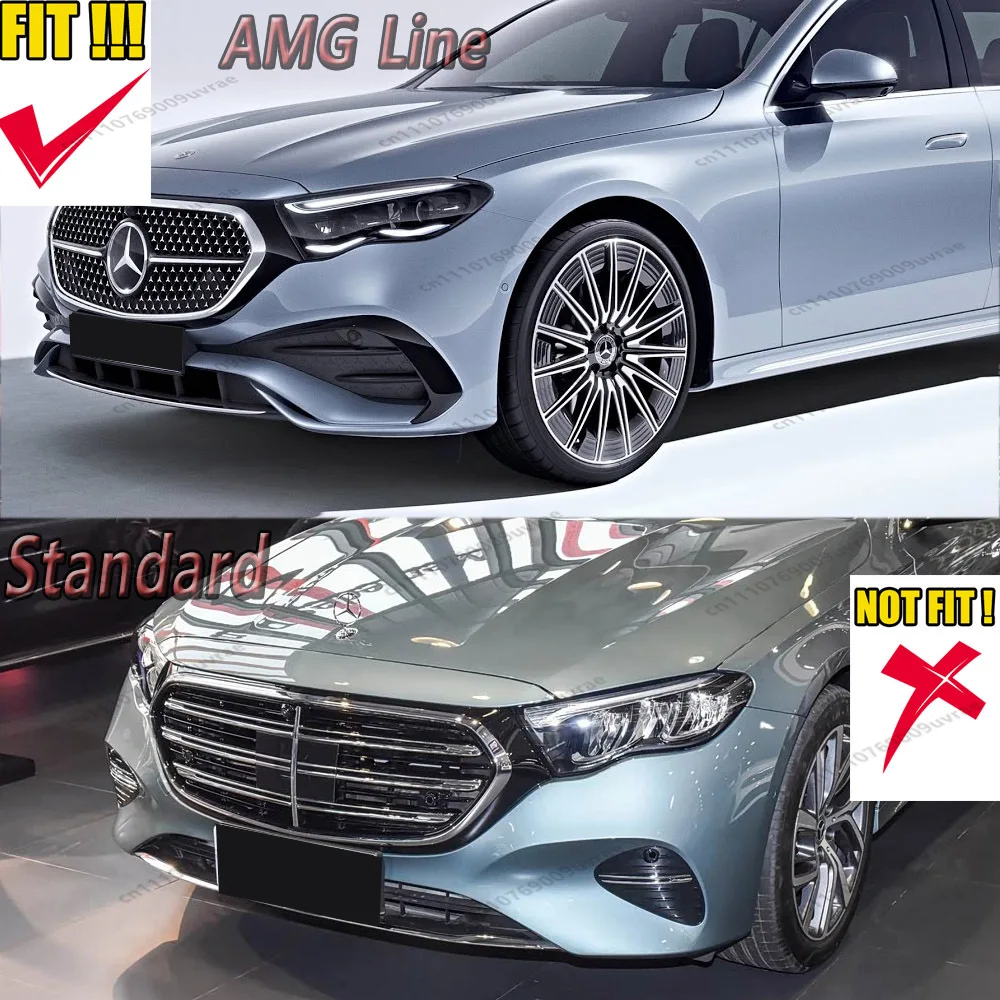 메르세데스 W214 E-클래스 AMG 라인 2023-2026 바디킷 튜닝용 글로스 블랙 ABS 프론트 범퍼 립 스포일러 스플리터 디퓨저