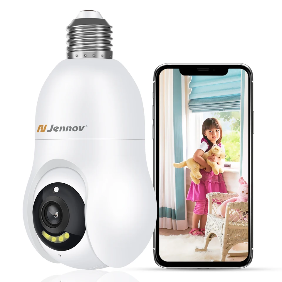 Jennov 2K WiFi Light Bulb Security Camera