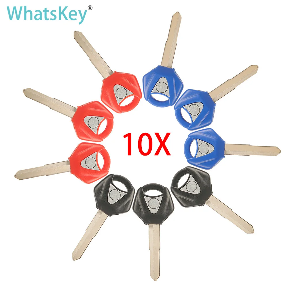 WhatsKey 10pcs Motorcycle Key blade Uncut Blank key embryo For YAMAHA R1 R6 R3 MT03 MT09 MT07 YZF XJ6 XJR1300 FJR1300 TMax FZ6 10pcs 34 blank uncut flip kd vvdi remote key blade lishi hy17 for hyundai accent mistra kia rio m4 key blade