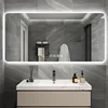 Makeup Mirror with LED Lights High Brightness Frameless Rectangular Mirror Anti-fog Bathroom Mirror Compensation for Damage 1