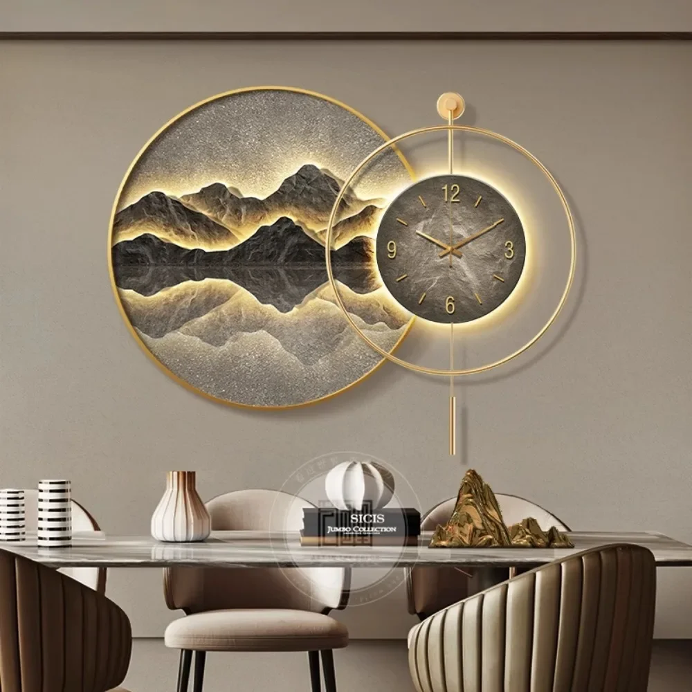 Modern Luxury Luminous Wall Clock Unique Design Needle Clock Art For Living Room Decor Stylish Home Decoration Reloj De Pared