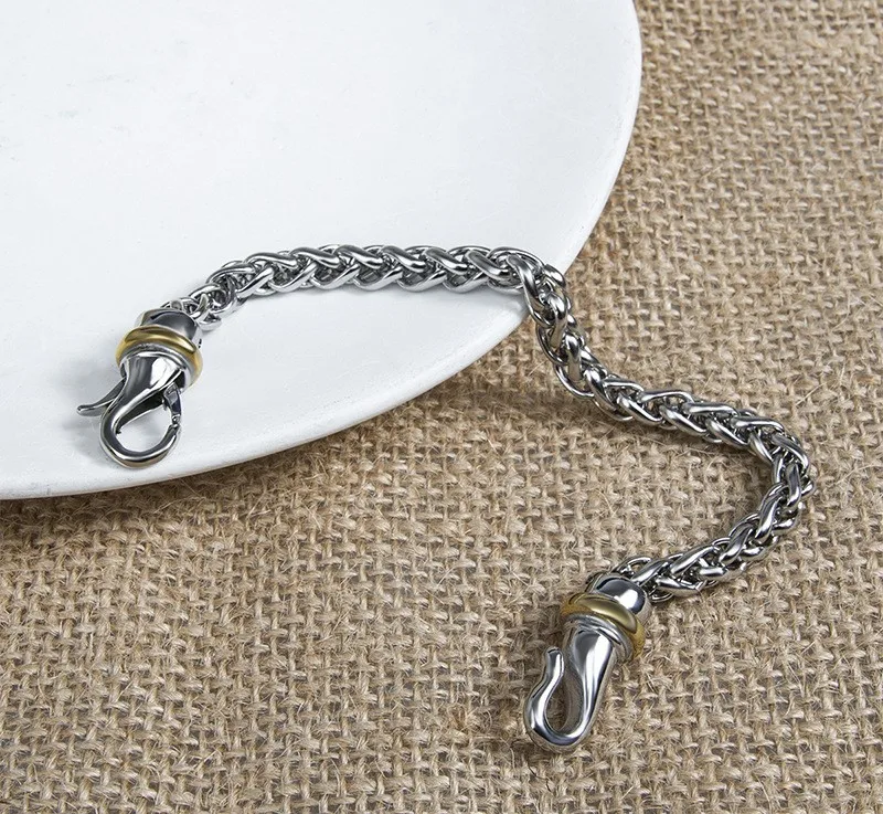 European and American fashion trend woven buckle style 6MM electroplated bracelet