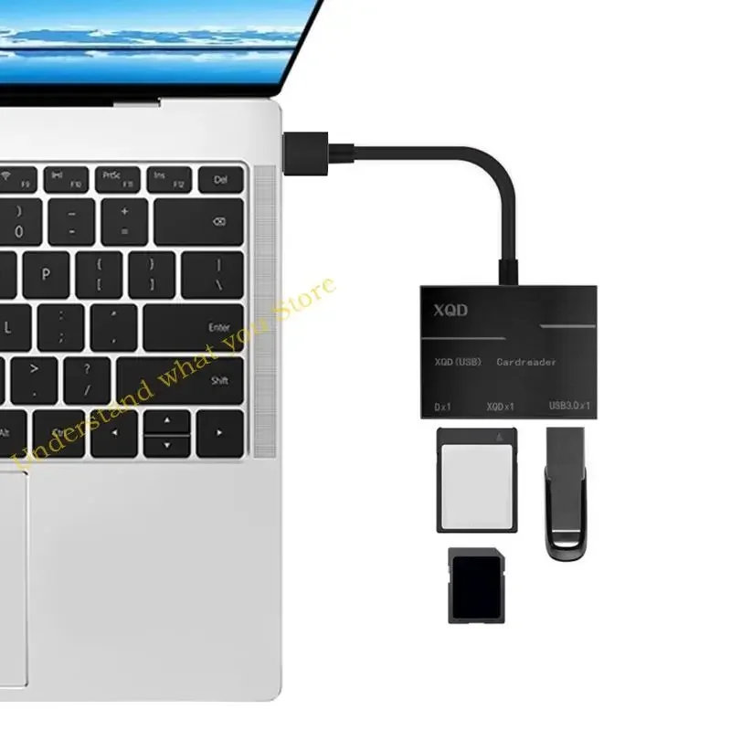 J60A 미니 카드 리더+ 3USB3.0 허브 2 MS TF 카드 리더 및 노트북을위한 휴대용 5GBPS 빠른 HDD 스플리터