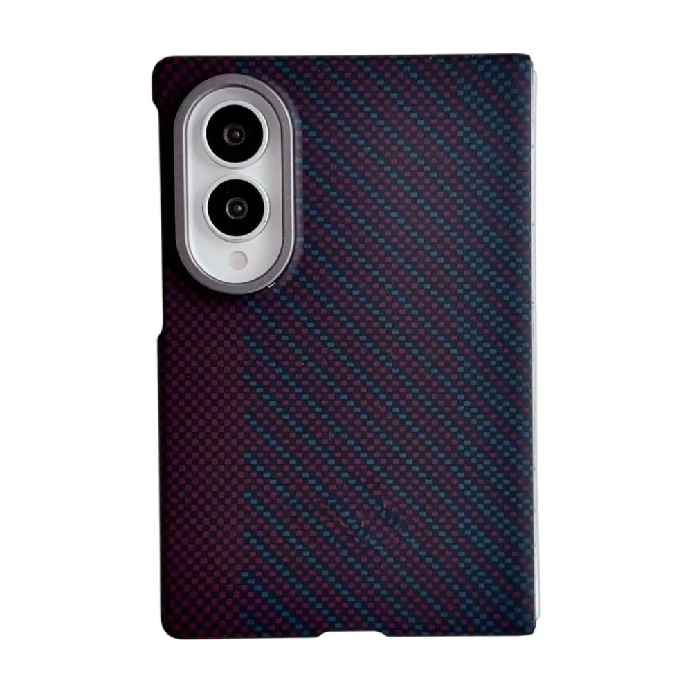 Ultra-Durable Magnetic Carbon Fiber Texture Case with Metal Lens Ring and Shockproof Design
