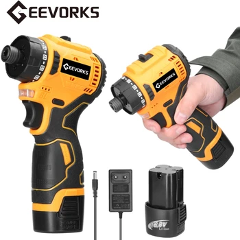 Geevorks Cordless Electric Screwdriver 55nm Brushless Rechargeable Handheld Hammer Drill Screw Guns Power Tool with LED Light 1