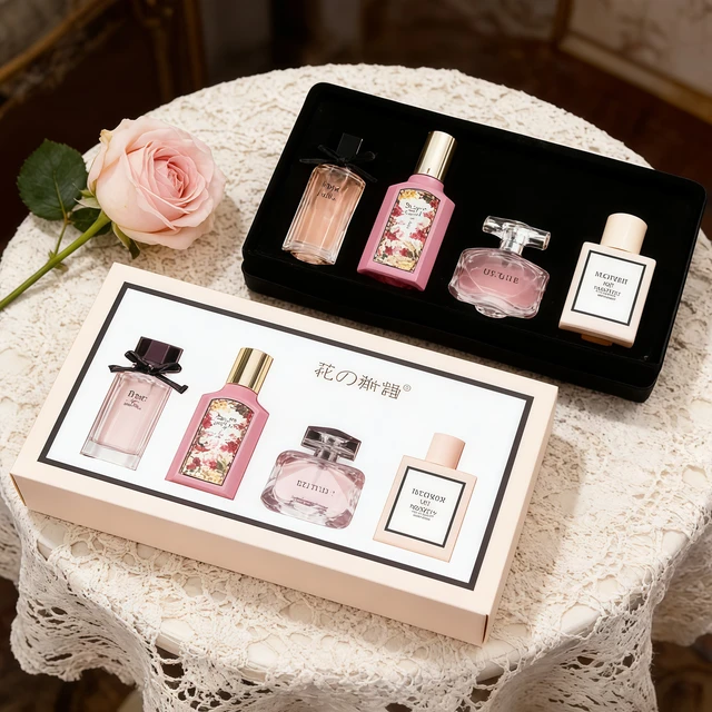 Coffret Cadeau Eau de Parfum Parfum Floral 110ml – Ensemble Quatre Pièces pour Femme – Parfum, Fragrance, Douceur, Phéromone, Toilette 1