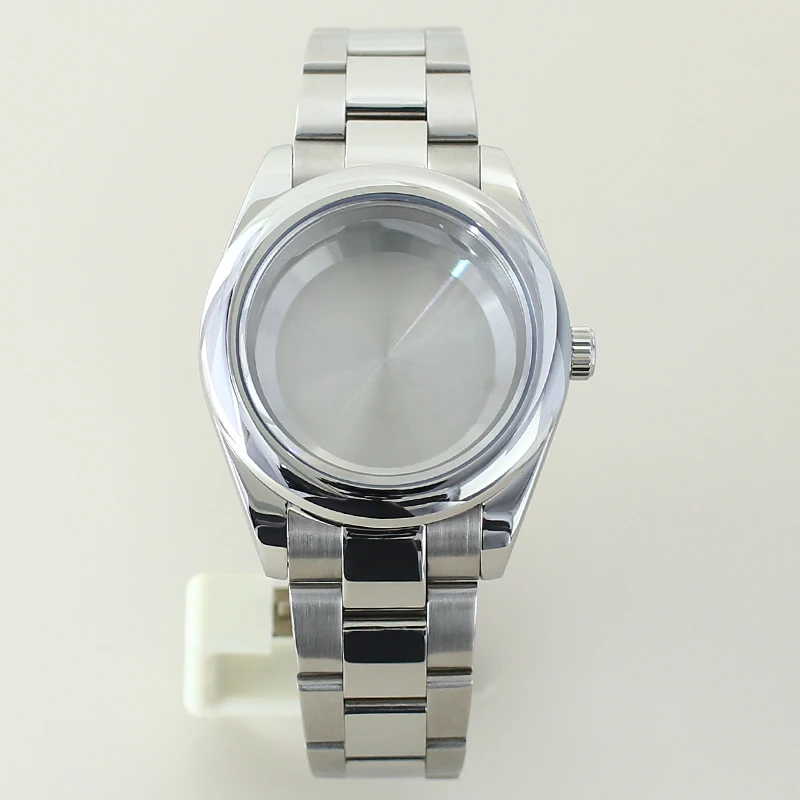 High-Quality 36mm/39mm Steel Watch Case with Sapphire Glass Bracelet