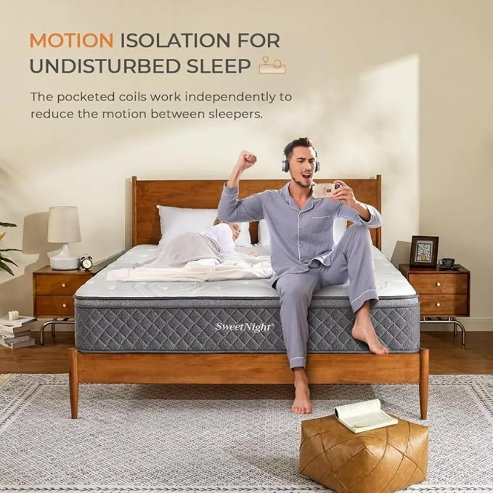 King Mattress - 12 Inch King Size Hybrid Mattress, King Bed Mattress with Pocketed Coils for Comfort Sleep and Balanced Support 5