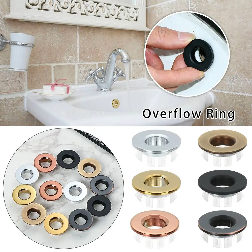 

Faucet Tub Drain Stopper Round Ring Basin Insert Replacement Overflow Covers Trim Ring Cap Sink Hole Cover