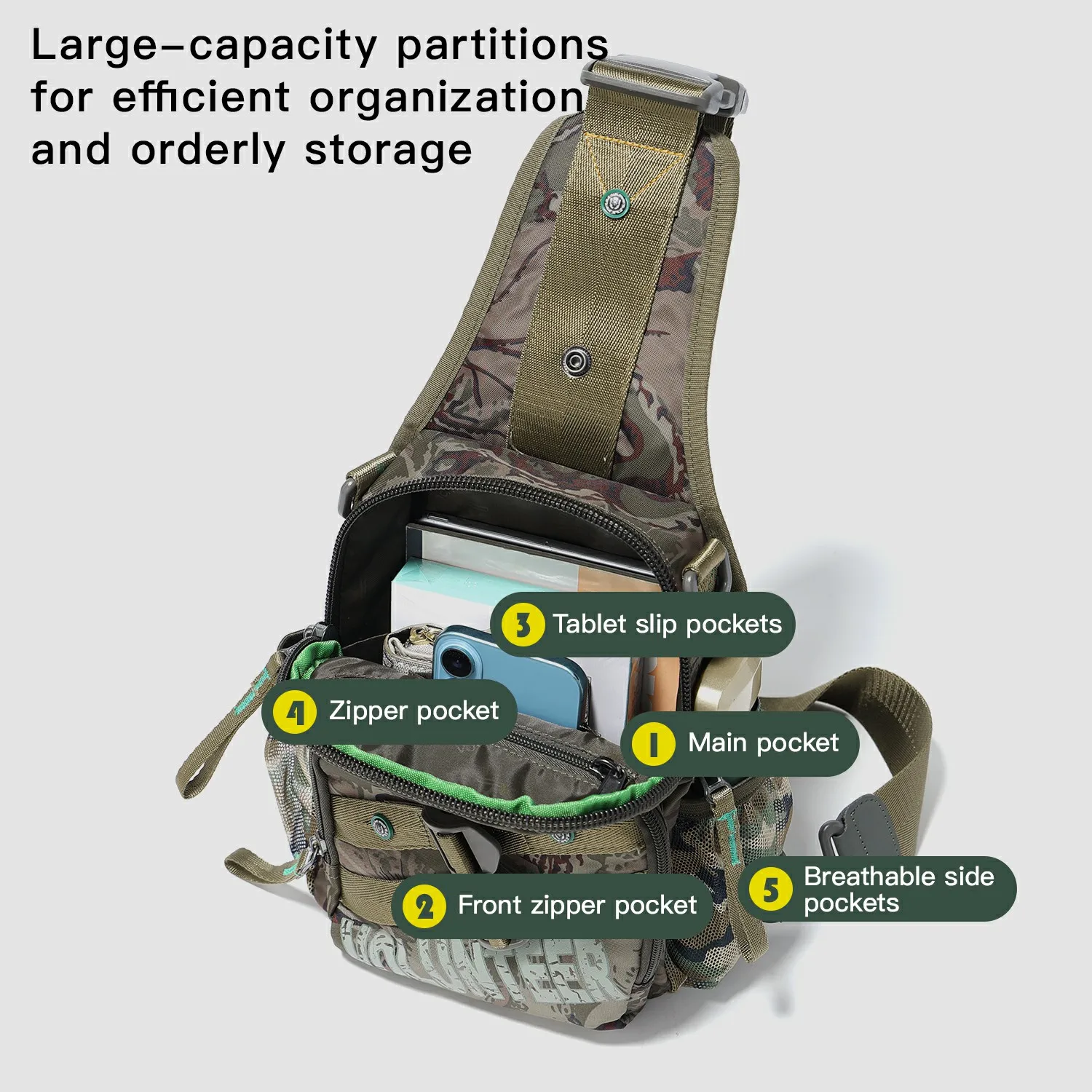 VOLUNTEER Outdoor Tactical Camouflage Chest Bag Men Fashion