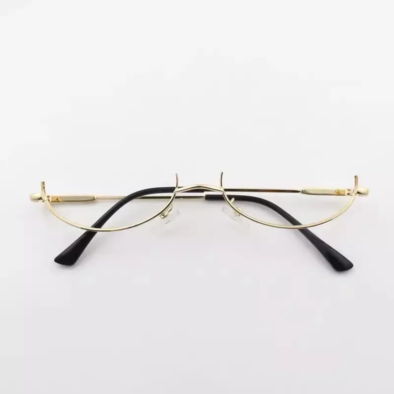 Retro Chic Metal Frame Half Glasses for Cosplay & Photography Decor