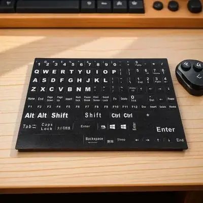 Durable Practical Universal English Letter Keyboard Stickers for Laptop Desktop Computers Easy Apply Remove Replace Old Keys New