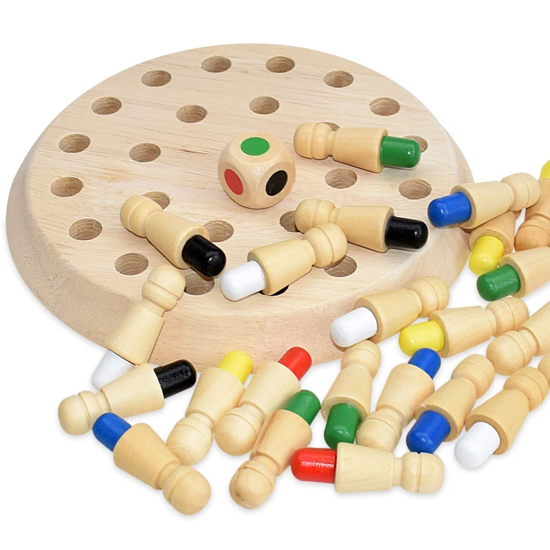 

Детские деревянные игрушки Монтессори, палочки для запоминания, шахматы, веселая цветная настольная игра, пазлы, обучающая игрушка для познавательных способностей