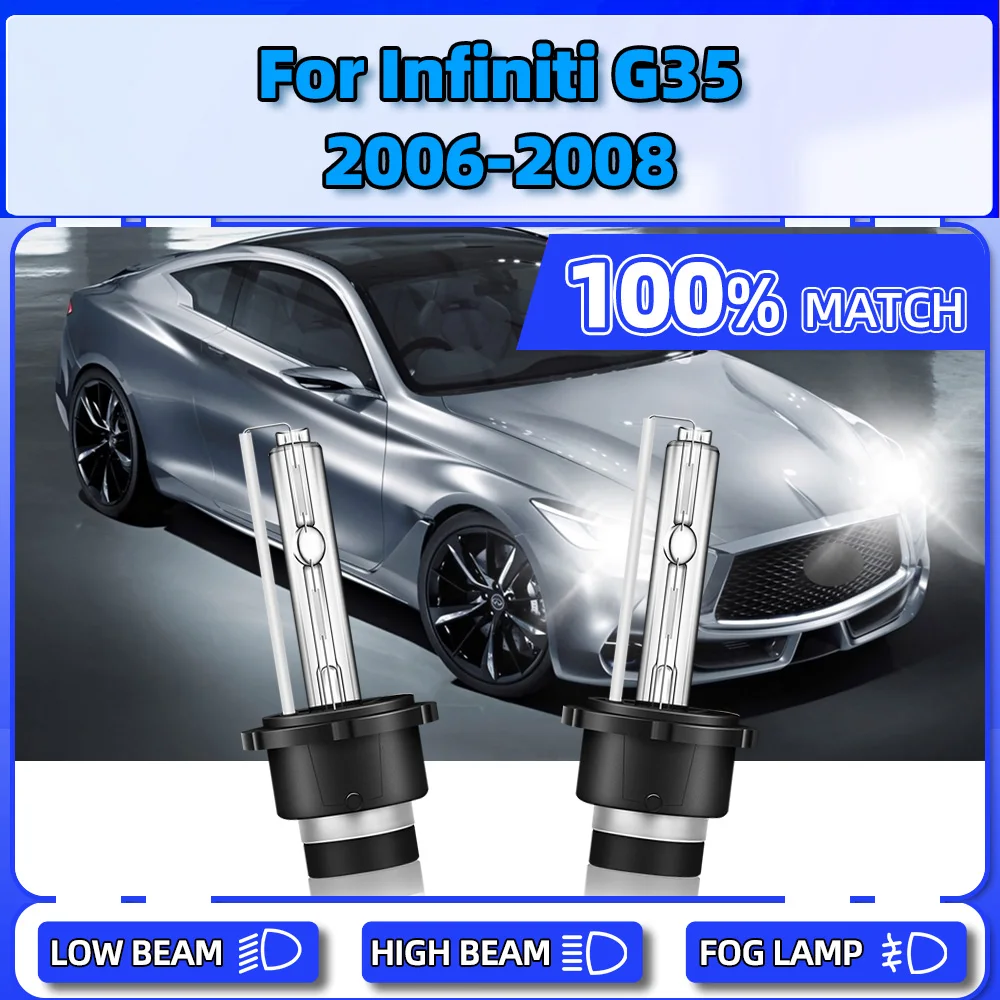 

20000LM 35W Car Xenon Headlight Bulbs 12V Front Lamps 6000K Plug And Play Xenon Auto Lights For Infiniti G35 2006 2007 2008