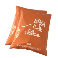 100pcs Waterproof Custom Printed Orange Mailer Mailing Express Self Seal Plastic Packaging Bags 1