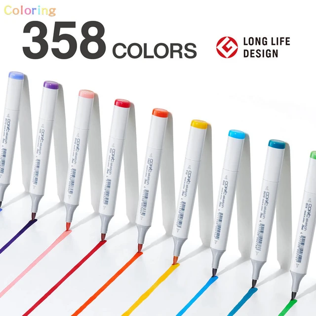 Copic Sketch Markers 358 Colors Original Professional Art Brush Marker Pens  Japan Link1 - Art Markers - AliExpress