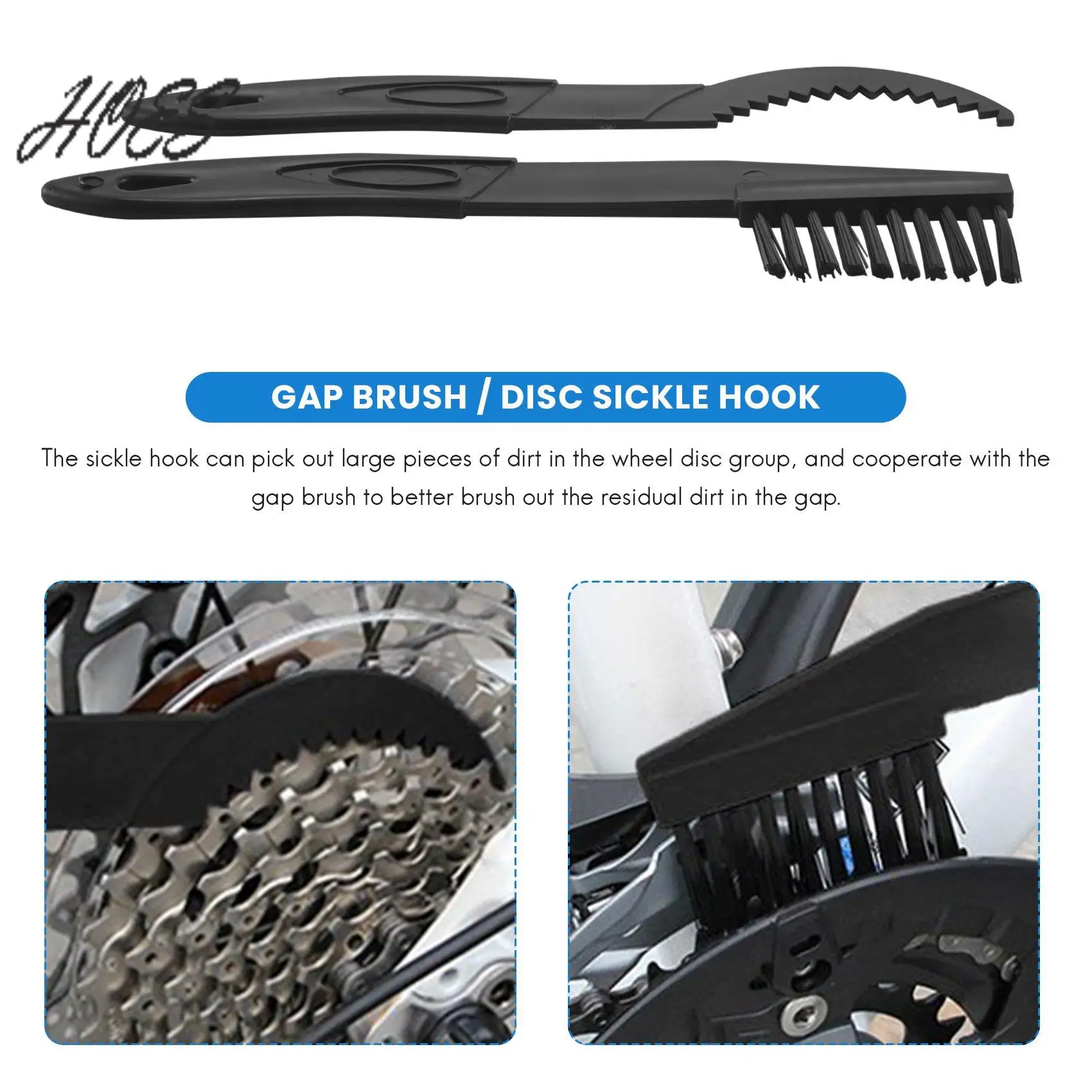 HOES-Bike Chain Scrubber, 4-Piece Portable Mountain Bike Chain Washer Cleaner Tool Quick Bicycle Clean Brush Kit For Cycling Bik