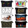 Musical Instrument Print Cosmetic Case Guitar Violin/Violoncello Makeup Storage Pouch Music Notes Beauty Bag Wash Napkin Bag 1