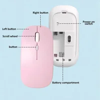 Souris sans fil Bluetooth, compatible avec iPad, Samsung, Huawei, Android, Windows, tablette, batterie, pour ordinateur portable 5