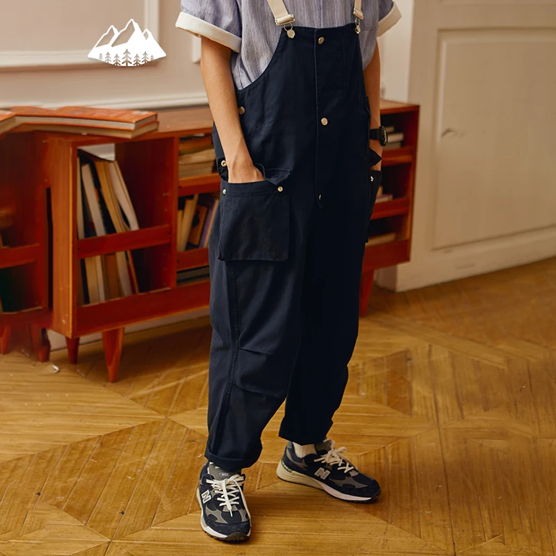 Inflation Japanese Style Men's Cargo Overalls Loose Fit Hip Hop 