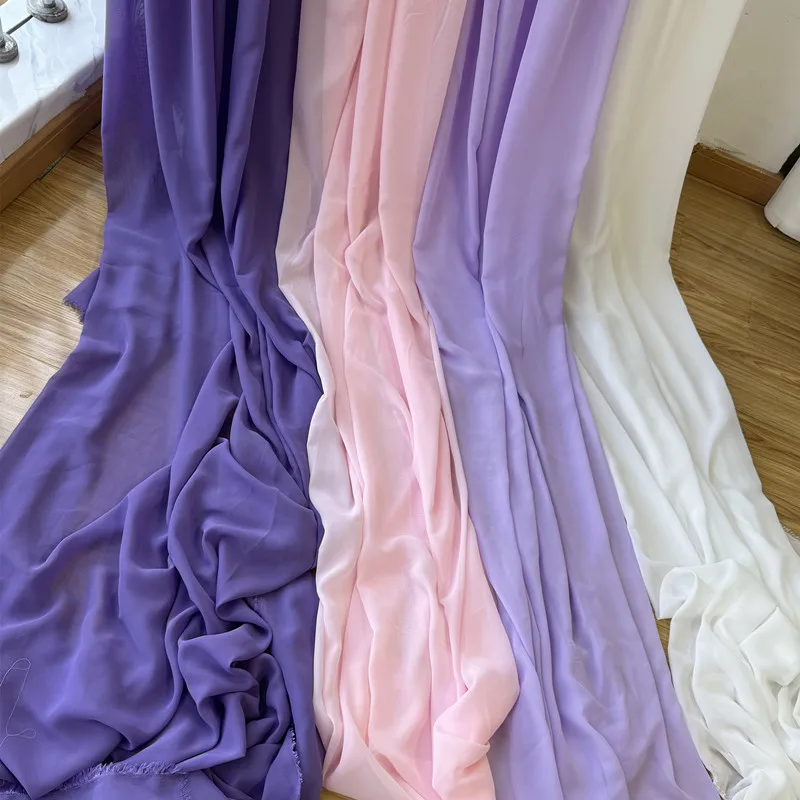Pink and Purple Chiffon Fabric for Clothing and DIY Projects