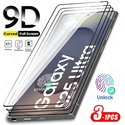3 - Pack HD Premium 9H Tempered Glass Screen Protector - Samsung S25Ultra (Black)