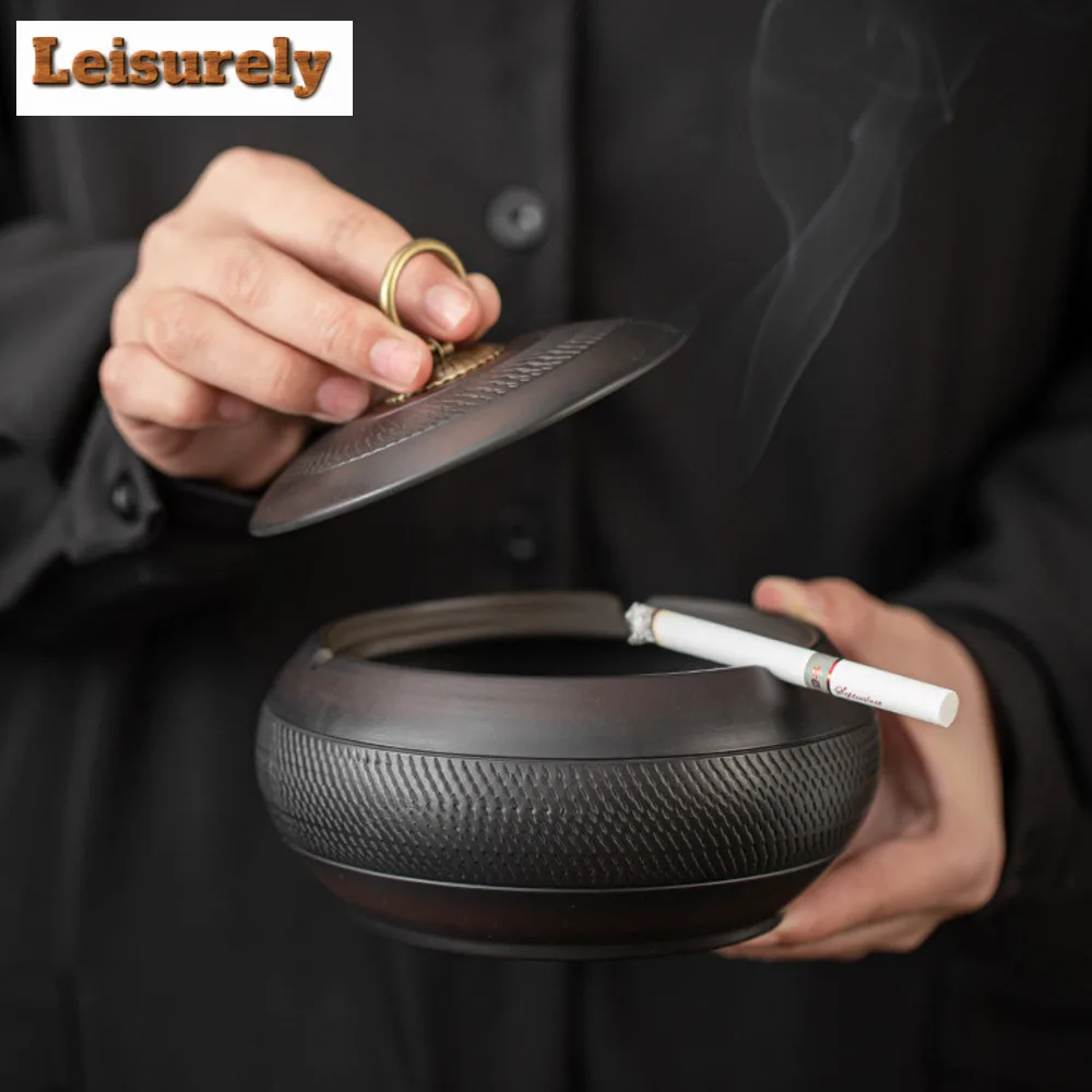 Qingxi Purple Pottery Ashtray Creative Gift for Boyfriend Ash Tray Knife Jumping Weed Smoking Chinese Tea Set Accessories Gift