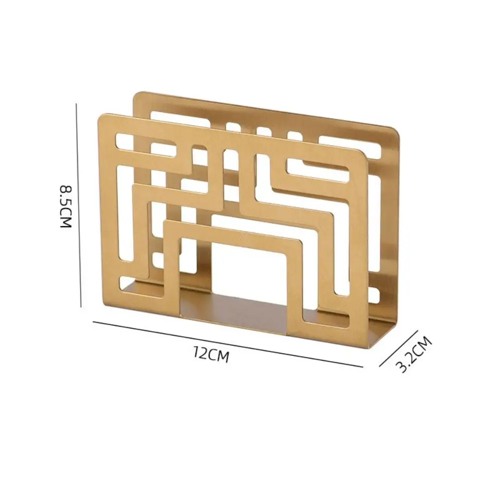Napkin Holder Silver/Gold/Black 12*8.5*3.2 CM Stainless Steel Hollow Vertical Coffee Shop napkin holder