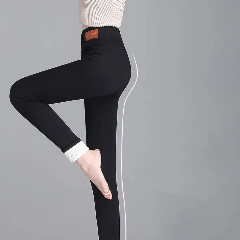 Women Lamb Fleece Legging Seamless High Waist Thick Thermal Legging Fashion Winter Warm Female Tights Insulated Pantalon Pants