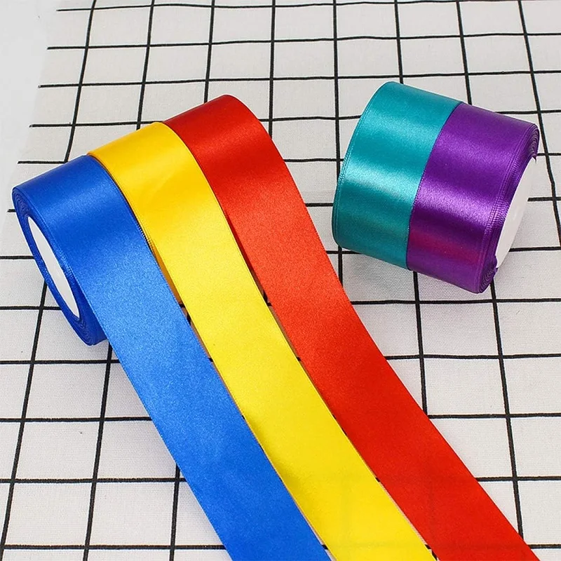 Satin Ribbon, 40 mm &times; 22 m Double Sided Polyester Gift Wrapping Ribbon for Crafting Xmas Valentine Bouquets DIY Sewing Project