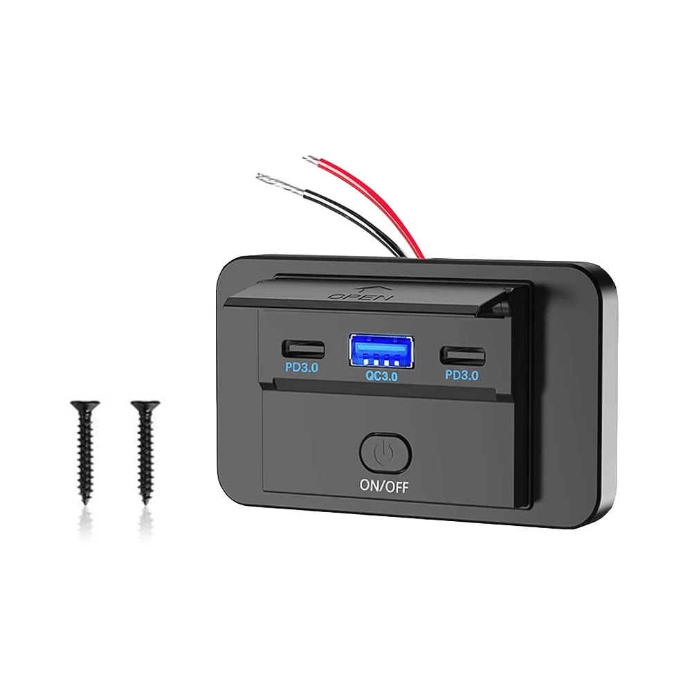 High-Speed 4-Port USB Car Charger with Dual PD & QC 3.0 - 96W Rapid Charging