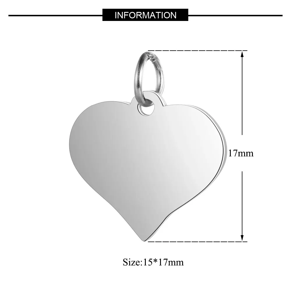 5pcs/Lot Water Drop Mirror Polished Stainless Steel Triangle Heart DIY Jewelry Charms Wholesale Necklace Making Top Quality