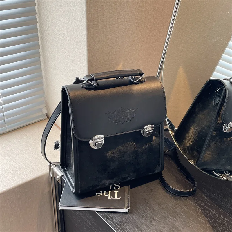 Women's Backpack PU Leather Single Shoulder Bag Handhelds Crossbody Multi-Functional Women's Bag with Detachable Shoulder Straps