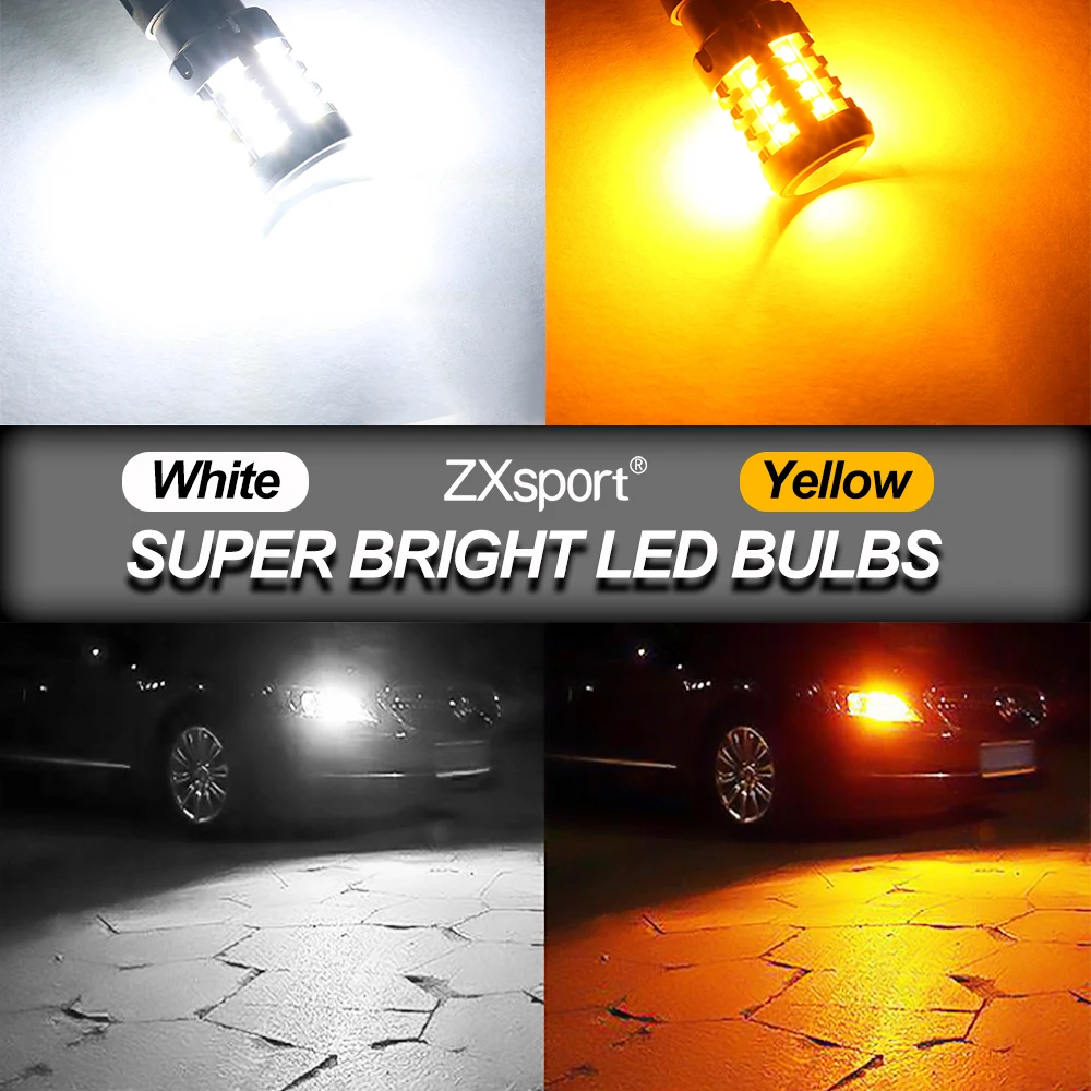 2Pcs  ÷ Led   P21W ڵ Ʃ Canbus ȣ  1156 BA15S PY21W BAU15S T20 7440 WY21W ڹ ο 12V 24V