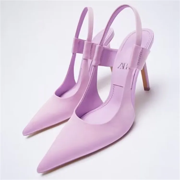 Ladies French Elegant Stiletto Sandals Slingback Temperament Highheeled Mules Dress Party Women Shoes Zapatos De Mujer