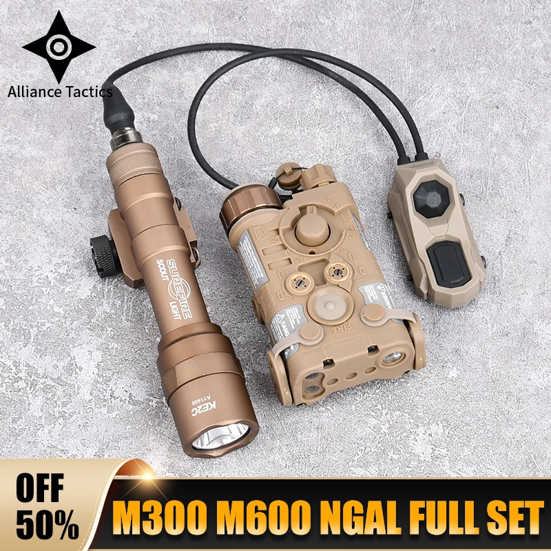 tactical-m300-m300a-led-scout-torcia-m600-m600c-arma-caccia-luce-surefir-ngal-rosso-verde-blu-laser-axon-switch