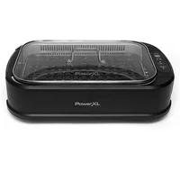Smokeless Grill Family Size- with Tempered Glass Lid with Interchangeable Grill and Griddle Plate 22.1” X13.2” X 6.1 1