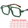 New Square Pilot Reading Glasses Optical Anti Blue Light  Double Bridge Green Eyeglasses Luxury Brand Prescription Clear Glasses 1