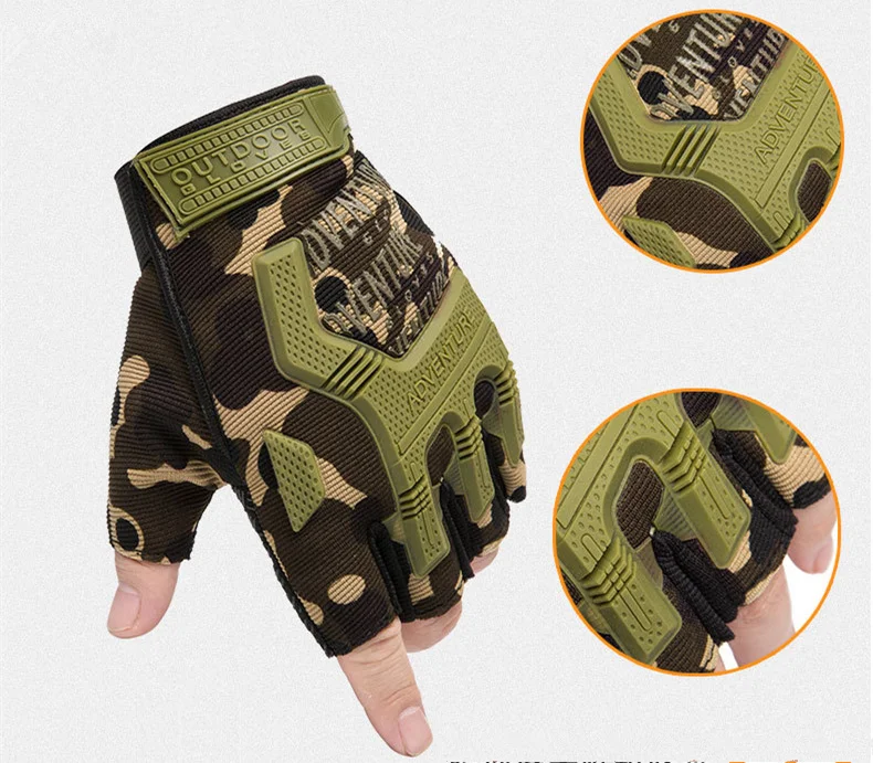 Fingerless Tactical Gloves Camouflage Military Mittens For Fitness Male Antiskid Motocycle Men Women Moto Half Finger Gloves best winter gloves for men