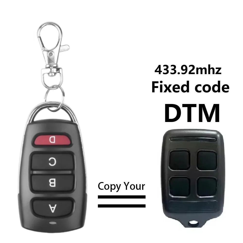 Clone DTM Garage Gate Remote Control Door Opener 433.92MHz Fixed Code 2