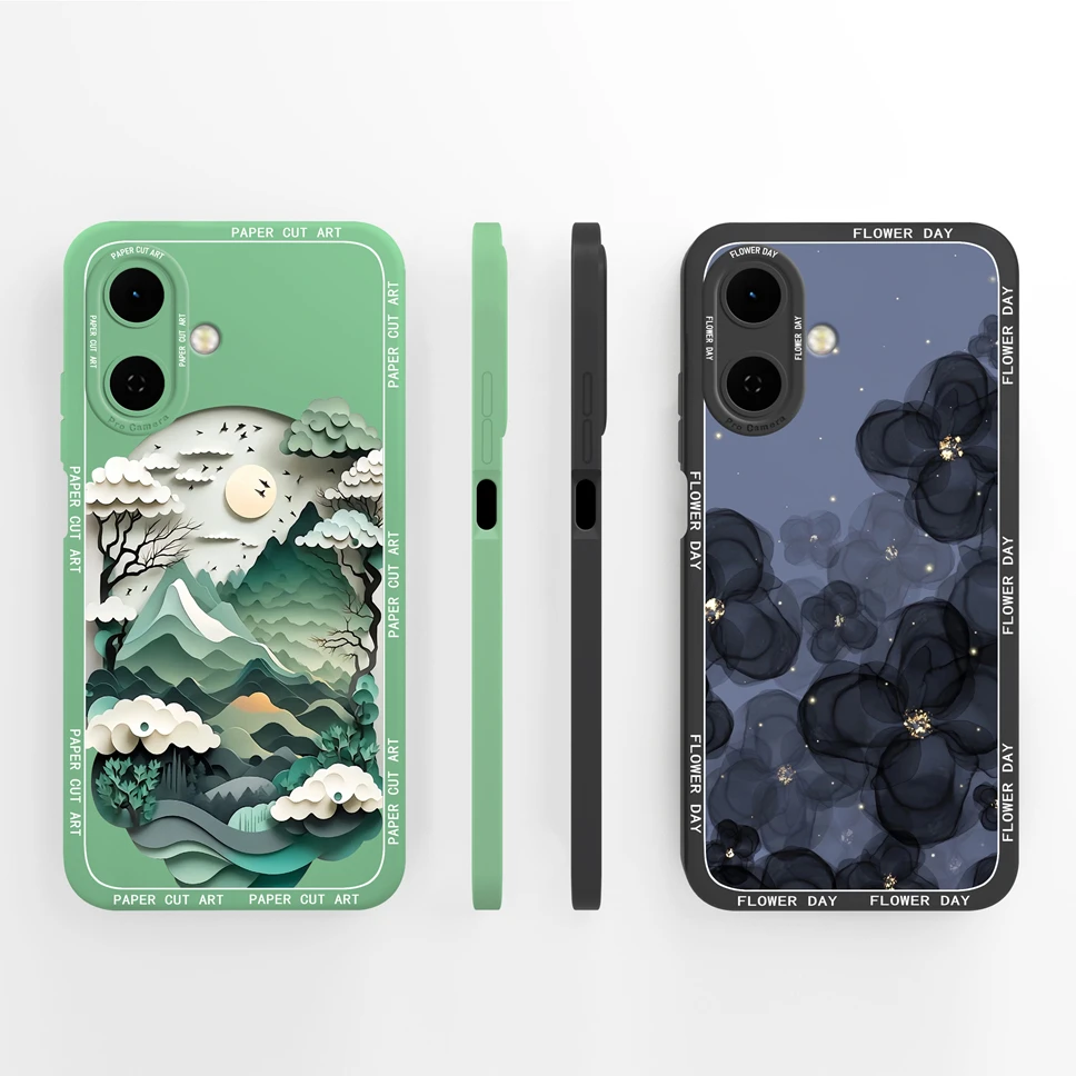 Floral Soft Silicone Phone Case with Full Coverage