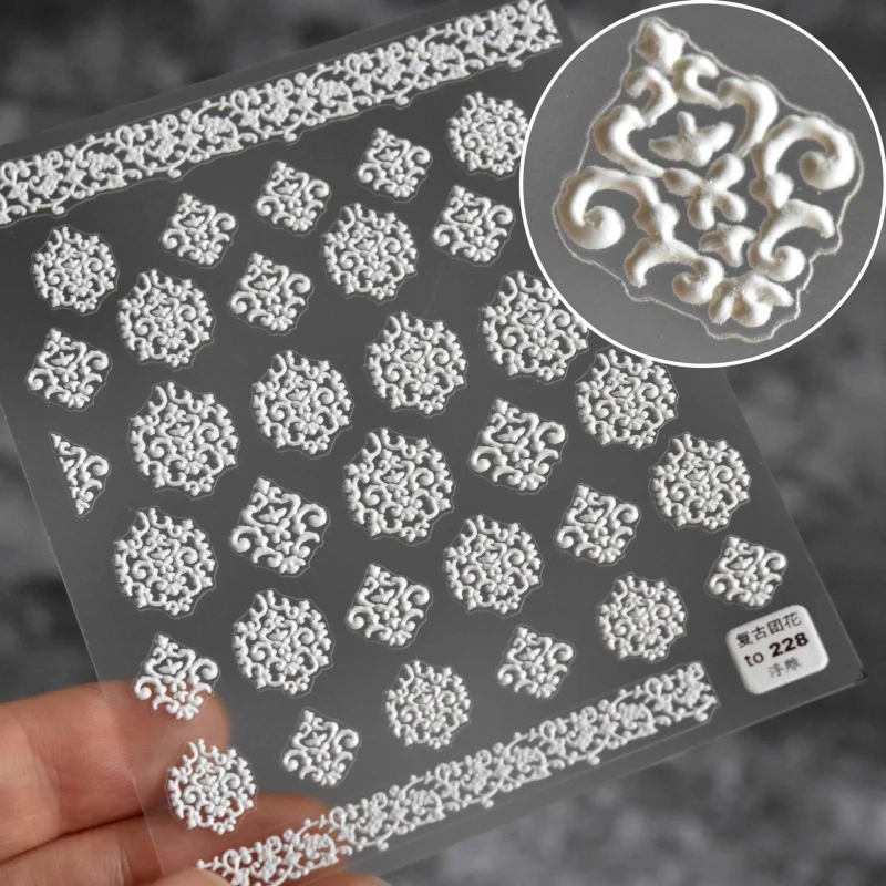 

[Meow.Sensei] Relief 228 Magico Vintage Nail Stickers Japanese 5d Nail Sticker Three-Dimensional Retro Group Flower Stickers
