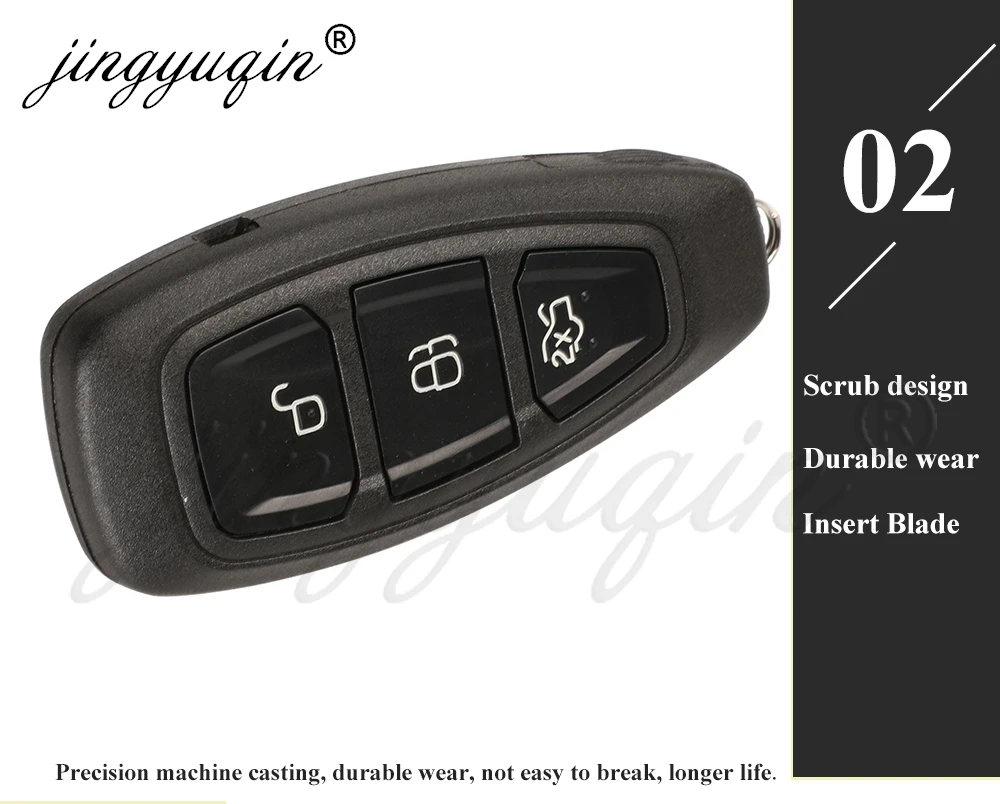 Jingyuqin Auto-Fernbedienungsschlüssel für Ford Focus Fiesta C-Max Mondeo Ecosport Galaxy Kuga Smart Keyless 2/3 Tasten 4D63 433 MHz KR55WK48801 – Detail 7