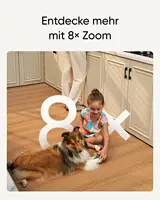 (Stock UE) Caméra de sécurité intérieure Eufy S350, double caméra, résolution 4K UHD, caméra de surveillance avec zoom 8 × et 360 °   PTZ 3