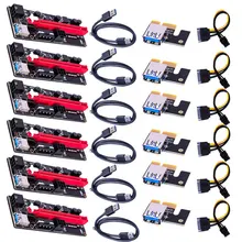 

6pc VER009 PCIE Riser 010 011 012 Plus Video Card Extender Adapter Extender USB 3.0 Cable SATA to 6Pin Power for Video Card