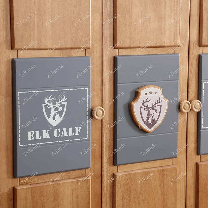 ~~Solid wood children's wardrobe two doors three doors casement cabinet cartoon boy bedroom wardrobe girl princess room storage