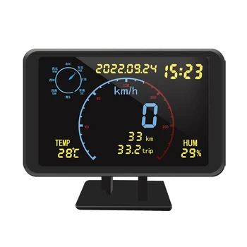 Velocímetro Digital GPS, odómetro, pantalla LCD de 4,7 pulgadas, HUD, alarma de exceso de velocidad, pantalla frontal para todos los vehículos de 5-24V 1